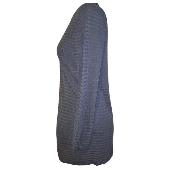 LOFT XL Navy Blue Sweater Rayon Stripe Semi Sheer Long Tunic Transitional Piece - Picture 3 of 6